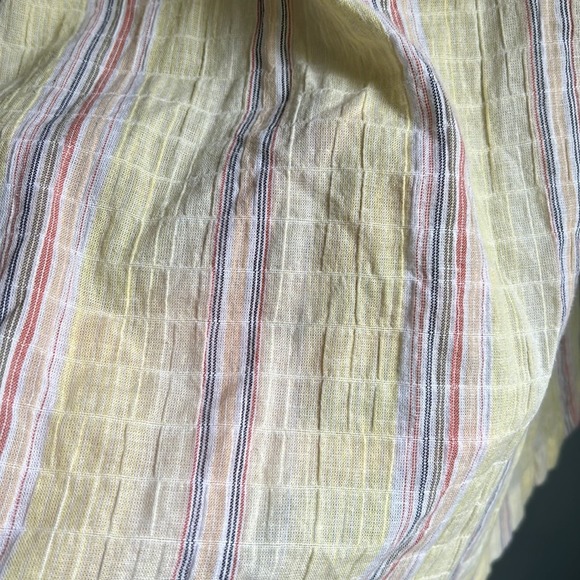 Soft Surroundings | Yellow Gauzy Striped Cotton Summer Beach Tunic size S - Picture 6 of 6